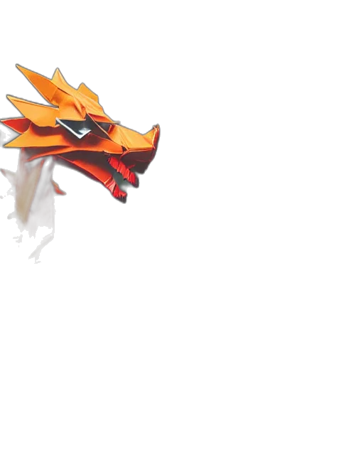 dragon, mask, weapon, creature, 3d render, concept art, pixel art, fantasy art transparent PNG cut-out
