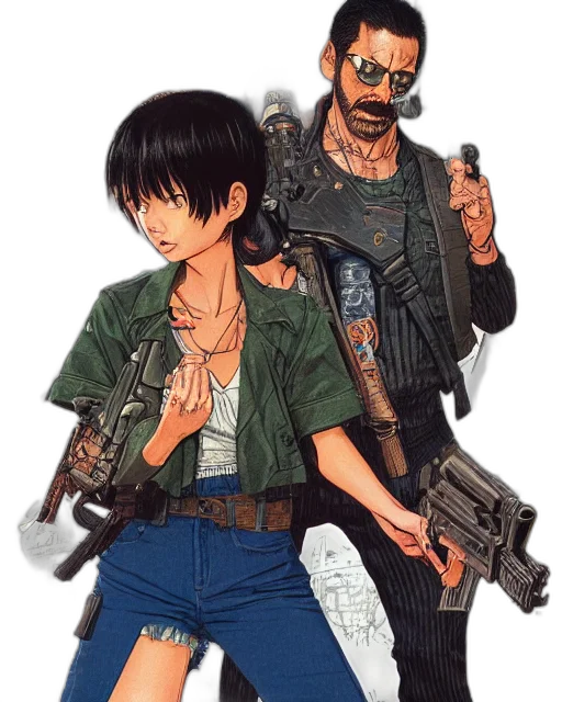 weapon, concept art, cyberpunk, comic book art transparent PNG cut-out