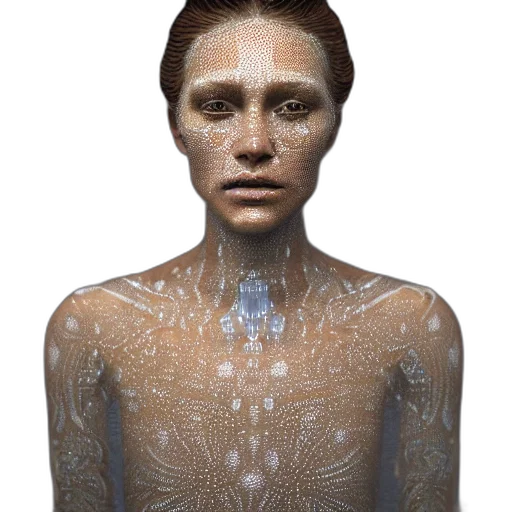 robot, face, jewelry, mask, cyberpunk, 3d render, concept art, photorealistic transparent PNG cut-out