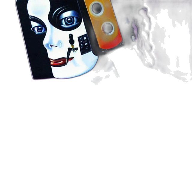 mask, robot, face, jewelry, concept art, cartoon, photorealistic, 3d render transparent PNG cut-out