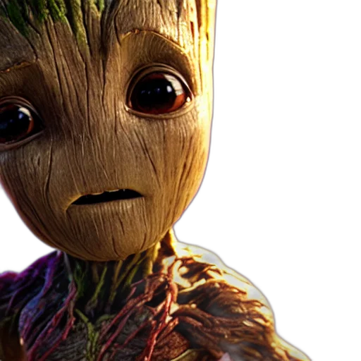 creature, tree, face, 3d render, concept art, comic book art, outer space, still transparent PNG cut-out