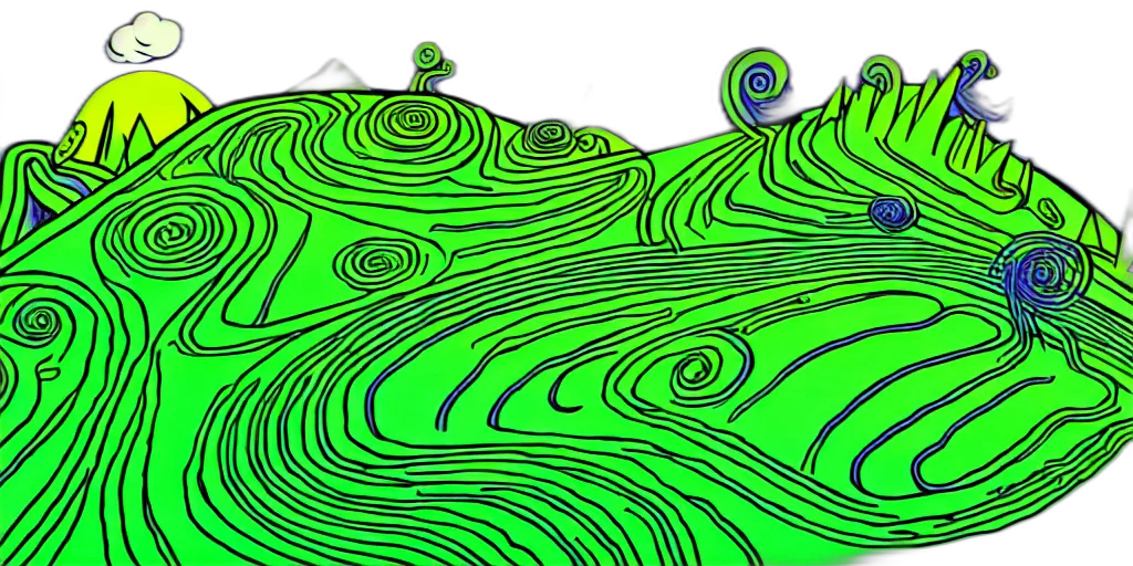3d render, pixel art, concept art, fantasy art, forest, green, night, cartoon transparent PNG cut-out