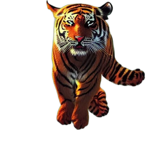 animal, creature, staff, pixel art, 3d render, photorealistic, concept art, tiger transparent PNG cut-out