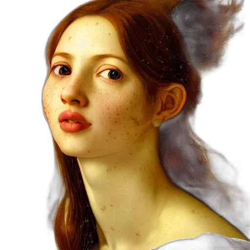 face, hair, dress, jewelry, photorealistic, oil painting, fantasy art, 3d render transparent PNG cut-out