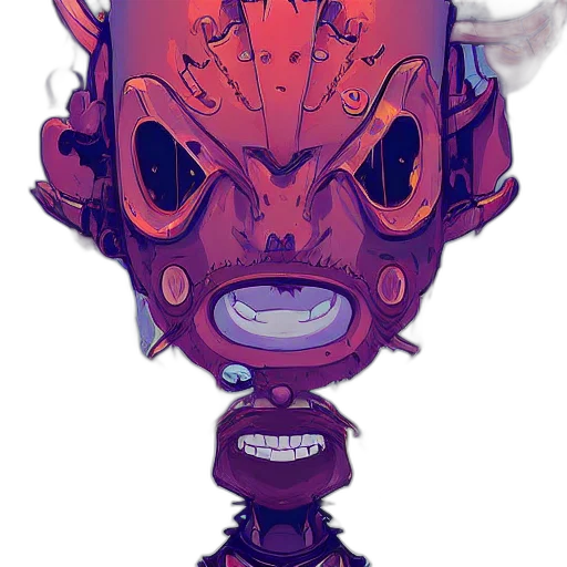 mask, face, creature, robot, concept art, comic book art, fantasy art, 3d render transparent PNG cut-out