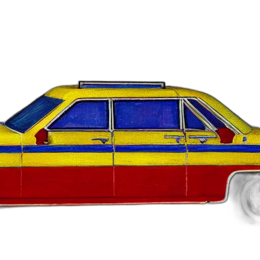 car, 3d render, concept art, photorealistic, cartoon, cadillac, style, piet transparent PNG cut-out