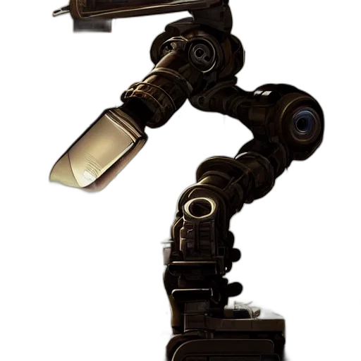 robot, weapon, staff, sword, concept art, 3d render, cyberpunk, photorealistic transparent PNG cut-out