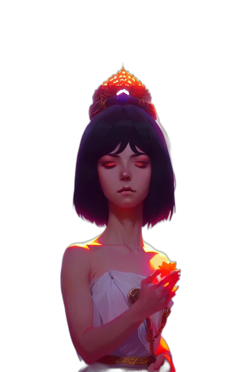 crown, face, mask, dress, concept art, fantasy art, pixel art, anime transparent PNG cut-out