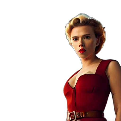dress, concept art, comic book art, 3d render, photorealistic, red, scarlett, johansson transparent PNG cut-out