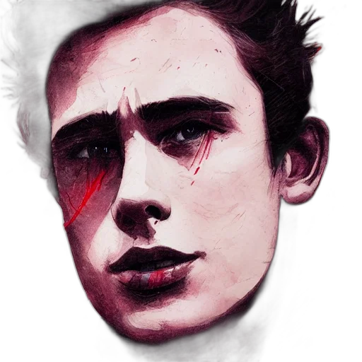 face, mask, creature, watercolor, photorealistic, comic book art, concept art, red transparent PNG cut-out