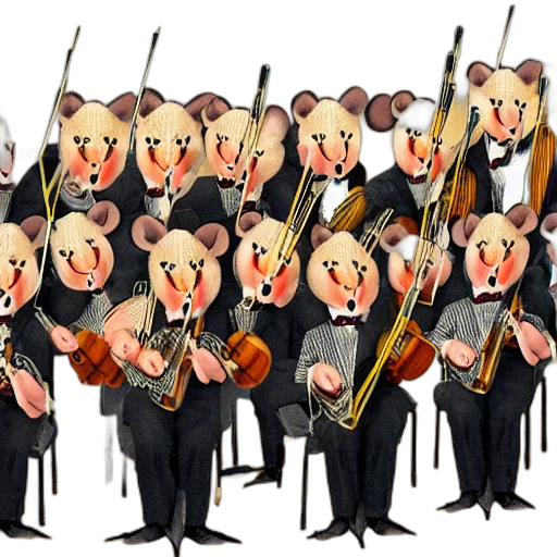 mask, staff, concept art, cartoon, orchestra, composed, mice transparent PNG cut-out