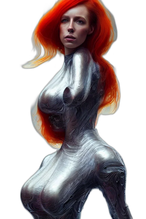 dress, hair, creature, robot transparent PNG cut-out