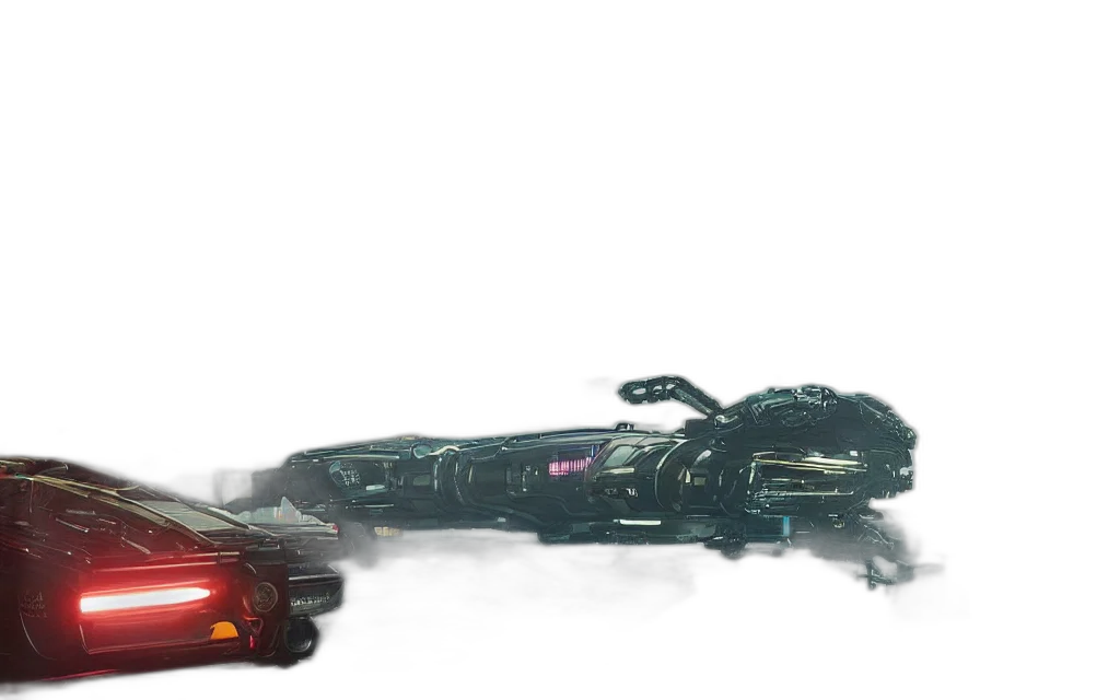 weapon, car, robot, sword, concept art, cyberpunk, 3d render, watercolor transparent PNG cut-out