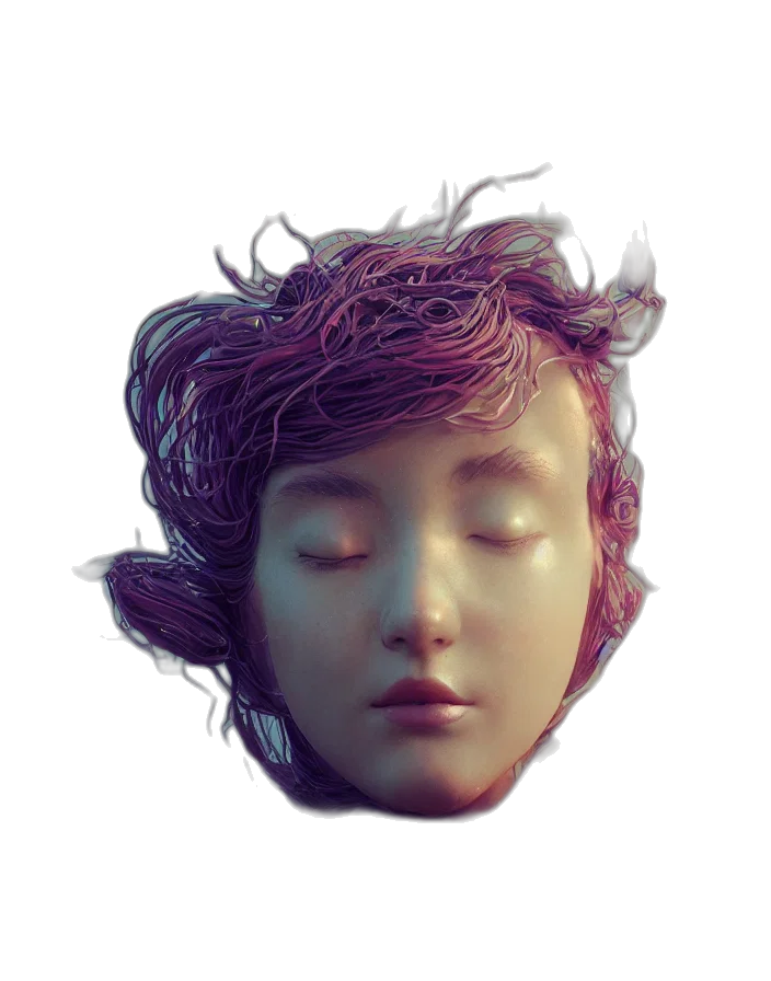 face, hair, mask, crown transparent PNG cut-out
