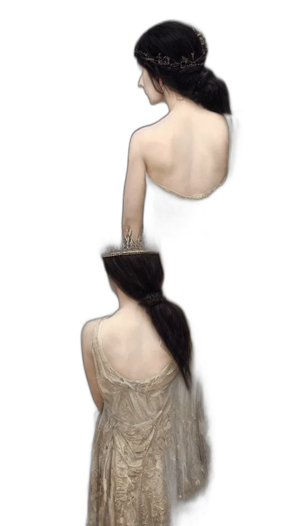 dress, hat, mask, hair, photorealistic, concept art, watercolor, oil painting transparent PNG cut-out