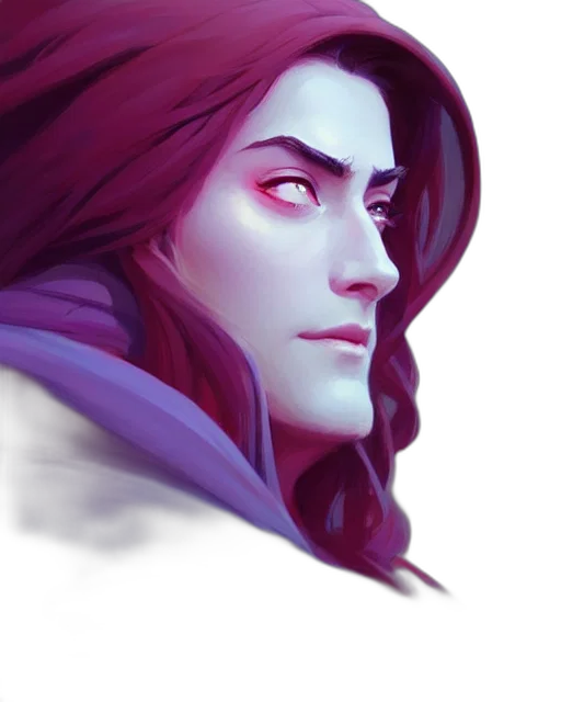face, fantasy art, concept art, watercolor transparent PNG cut-out