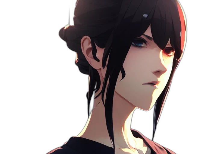 face, staff, anime, concept art, fantasy art, photorealistic, red, dark transparent PNG cut-out