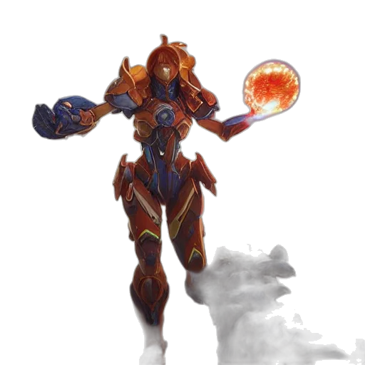 robot, staff, weapon, concept art, fantasy art, pixel art, comic book art, fire transparent PNG cut-out