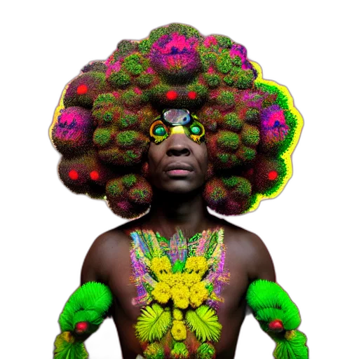 crown, hair, flower, face, 3d render, concept art, photorealistic, fantasy art transparent PNG cut-out