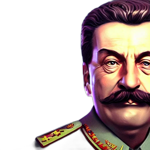 face, staff, photorealistic, pixel art, concept art, 3d render, portrait, stalin transparent PNG cut-out