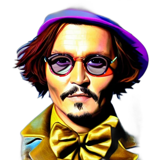 face, hat, photorealistic, cartoon, comic book art, pixel art, portrait, johnny transparent PNG cut-out
