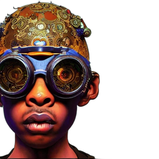 mask, face, concept art, photorealistic, cyberpunk, 3d render, colourful, vfx transparent PNG cut-out
