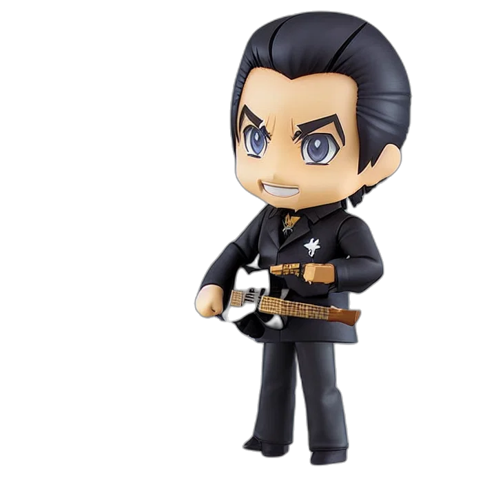 cartoon, 3d render, johnny, cash transparent PNG cut-out