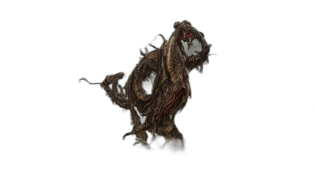 creature, dragon, mask, staff transparent PNG cut-out