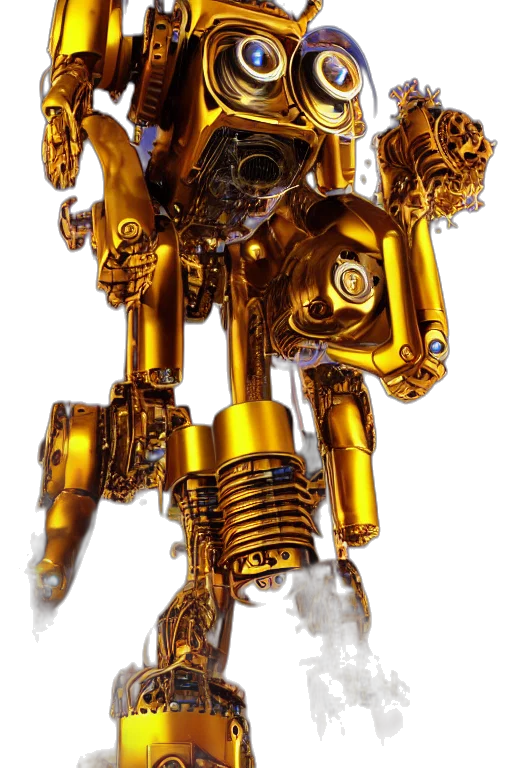 robot, jewelry, weapon, crown, 3d render, concept art, photorealistic, cyberpunk transparent PNG cut-out