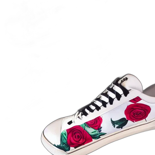 shoes, flower, photorealistic, 3d render transparent PNG cut-out
