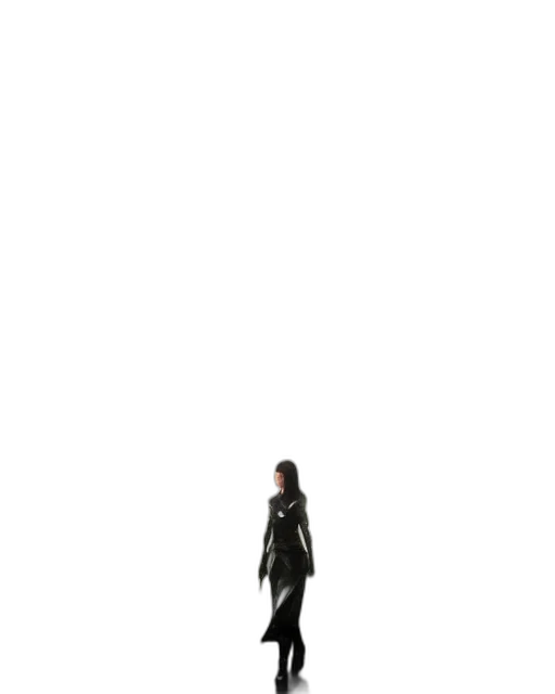 jacket, staff, sword, robot, 3d render, concept art, pixel art, cyberpunk transparent PNG cut-out
