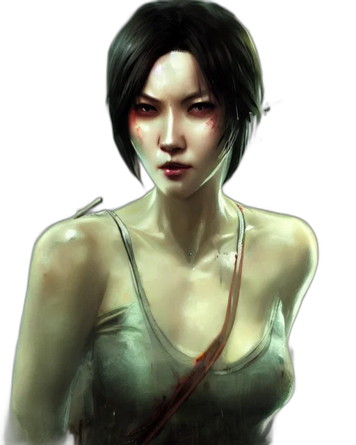 face, concept art, photorealistic, fantasy art, comic book art, red, green, battle transparent PNG cut-out