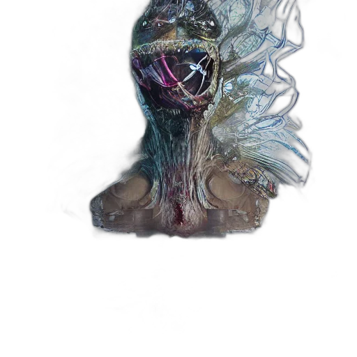 mask, creature, crown, dragon, 3d render, concept art, fantasy art, photorealistic transparent PNG cut-out