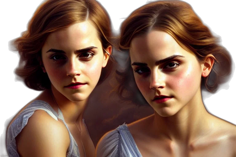 photorealistic, fantasy art, concept art, oil painting, golden, emma, watson, annasophia transparent PNG cut-out