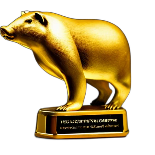 golden, capybara, trophy, white transparent PNG cut-out