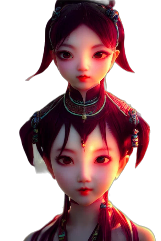 face, 3d render, concept art, photorealistic transparent PNG cut-out