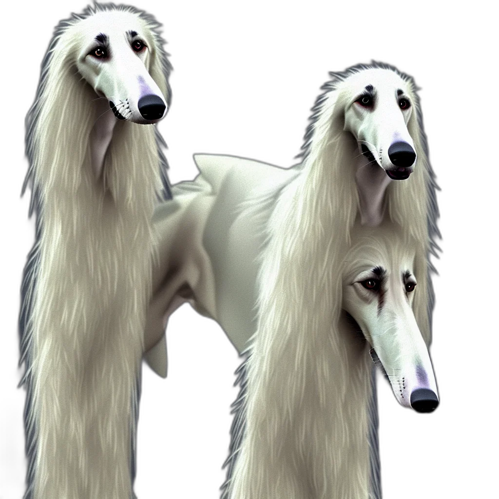 animal, staff, creature, concept art, 3d render, photorealistic, fantasy art, borzoi transparent PNG cut-out