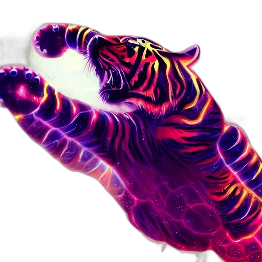 animal, creature, dragon, weapon, concept art, fantasy art, vaporwave, 3d render transparent PNG cut-out