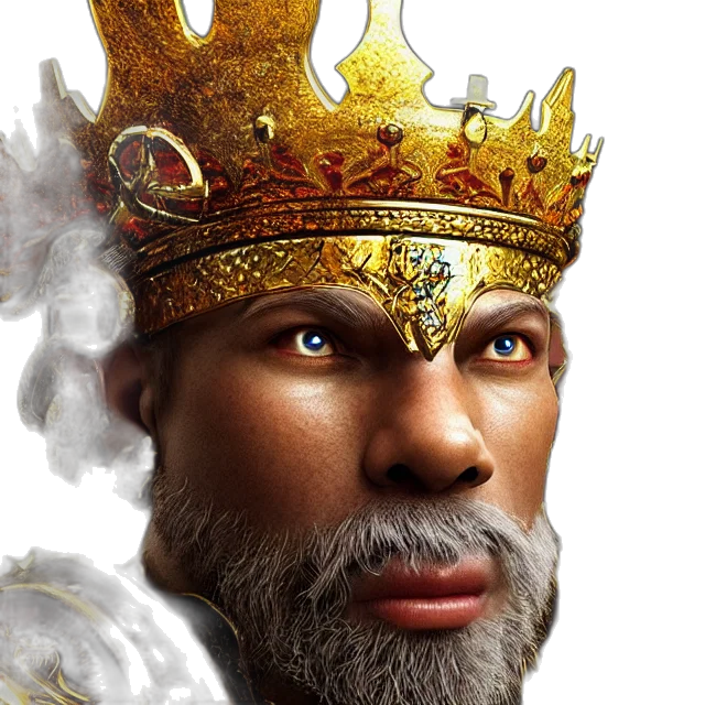 crown, face, photorealistic, fantasy art, concept art, 3d render, king, fantasy transparent PNG cut-out