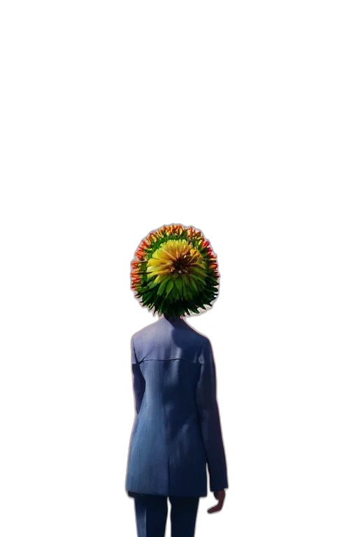 flower, dress, crown, umbrella, 3d render, concept art, photorealistic, pixel art transparent PNG cut-out