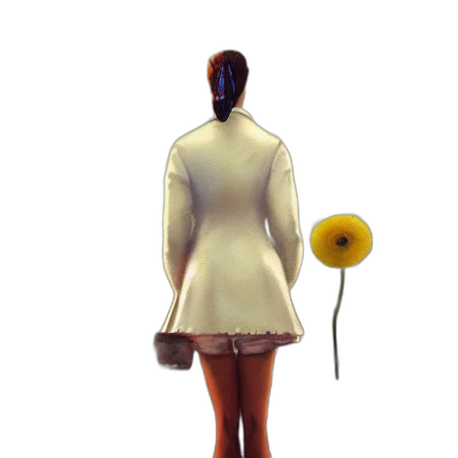 dress, staff, jacket, flower, concept art, 3d render, photorealistic, oil painting transparent PNG cut-out