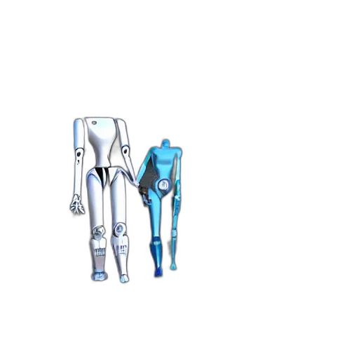 robot, staff, weapon, 3d render transparent PNG cut-out
