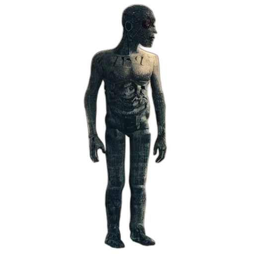 robot, creature, animal, staff, concept art, 3d render, photorealistic, pixel art transparent PNG cut-out