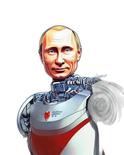 robot, weapon, concept art, cyberpunk, cartoon, pixel art, portrait, vladimir transparent PNG cut-out