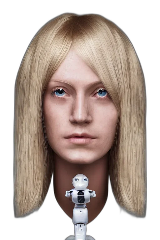robot, face, hair, mask, 3d render, concept art, photorealistic, cartoon transparent PNG cut-out