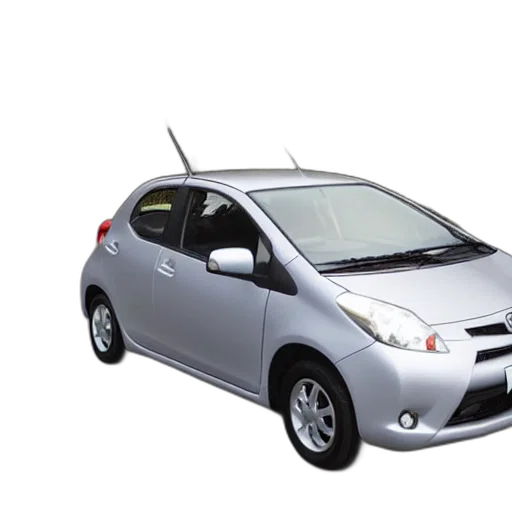 car, 3d render, grey, toyota, yaris, 2008, sol, space transparent PNG cut-out