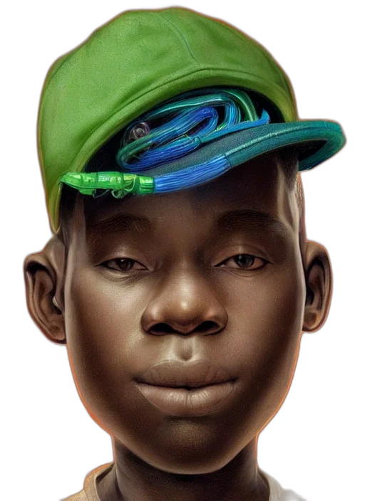 face, hat, mask, creature, photorealistic, 3d render, concept art, cartoon transparent PNG cut-out