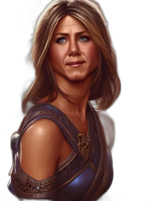 face, fantasy art, photorealistic, concept art, comic book art, blue, jennifer, aniston transparent PNG cut-out