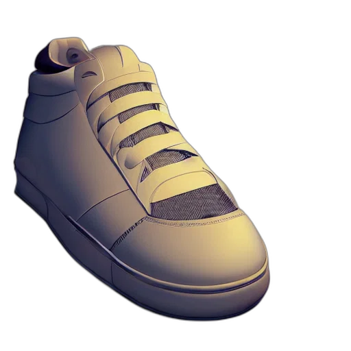 shoes, 3d render, photorealistic, concept art transparent PNG cut-out