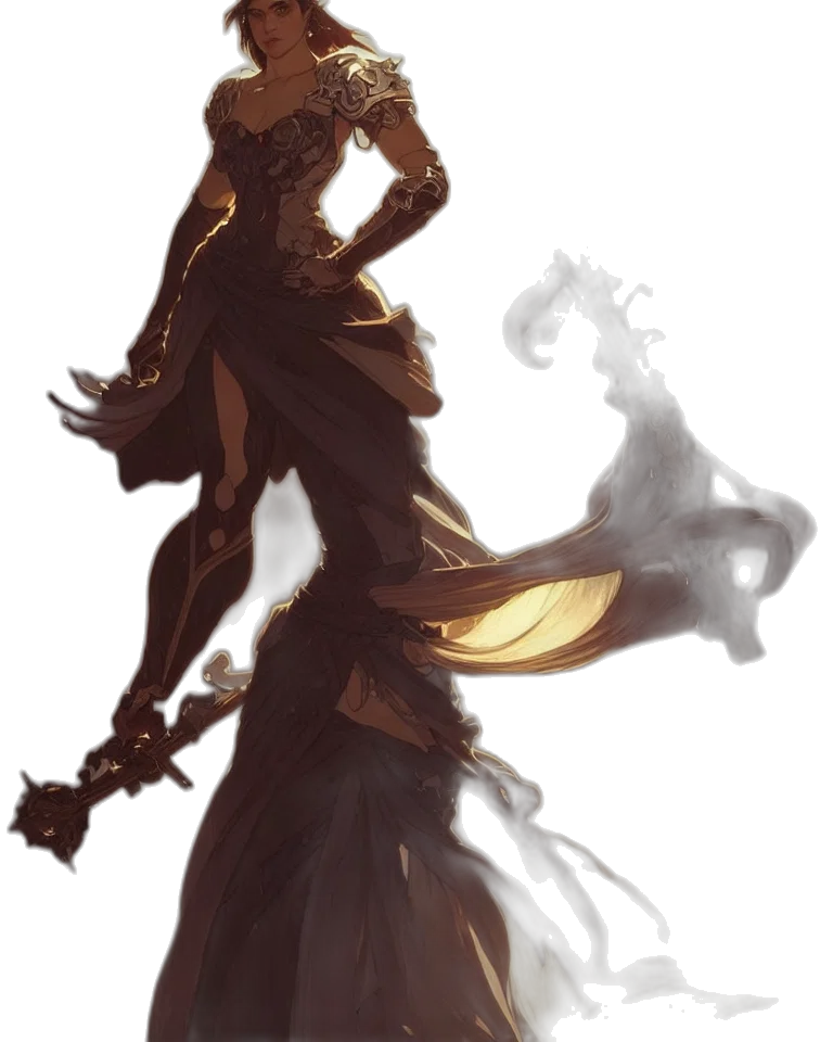 staff, dress, mask, dragon transparent PNG cut-out